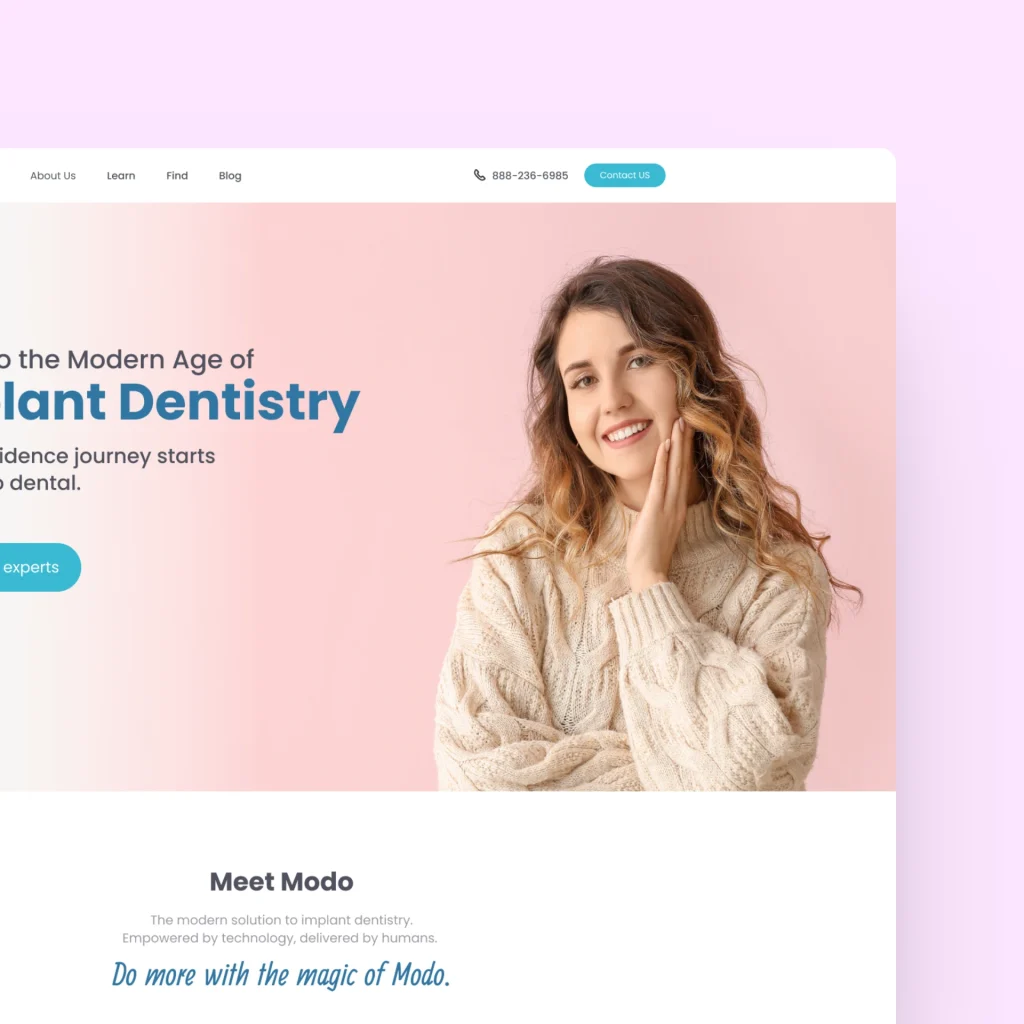 תצוגה מקדימה של אתר Modo Dental